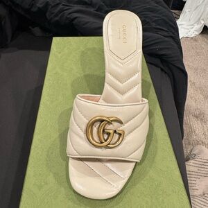 Gucci Women's GG Marmont Double G Logo Slides